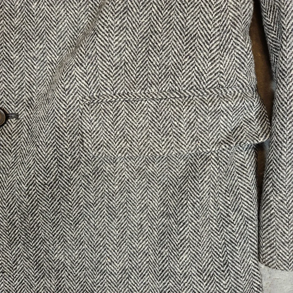 Towncraft Blazer Men's 40R Gray Herringbone Tweed Wool/Lana‎ Sport Coat Jacket